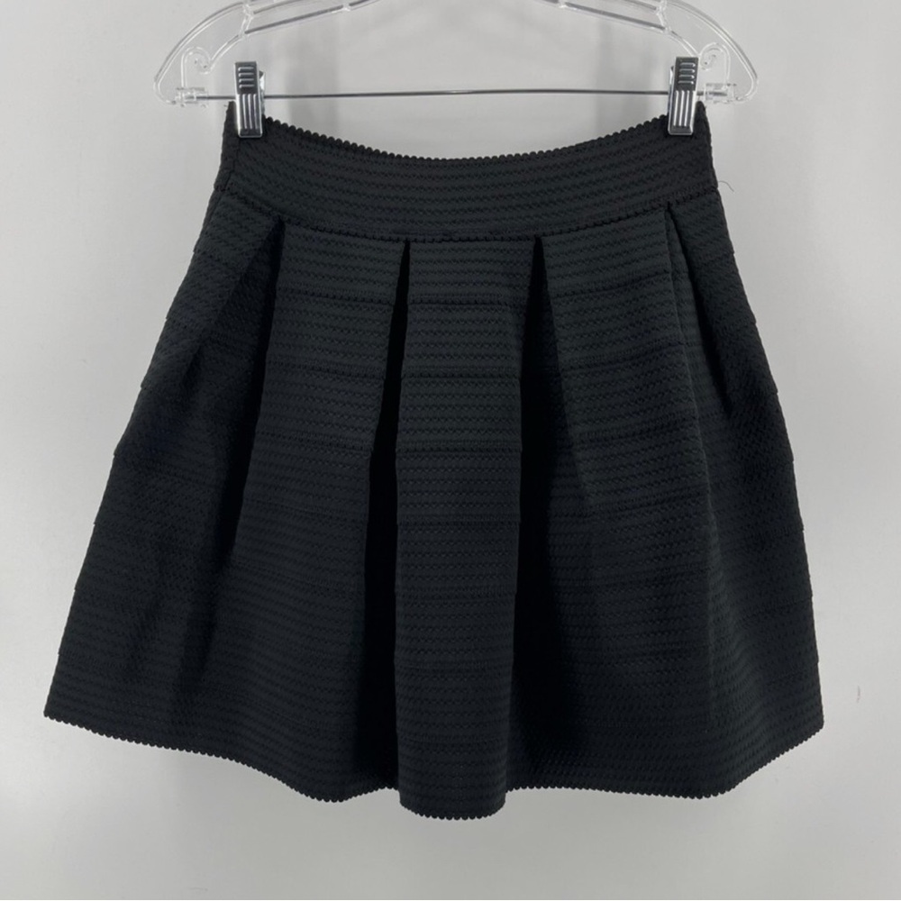 Express Black Textured A-Line Skirt